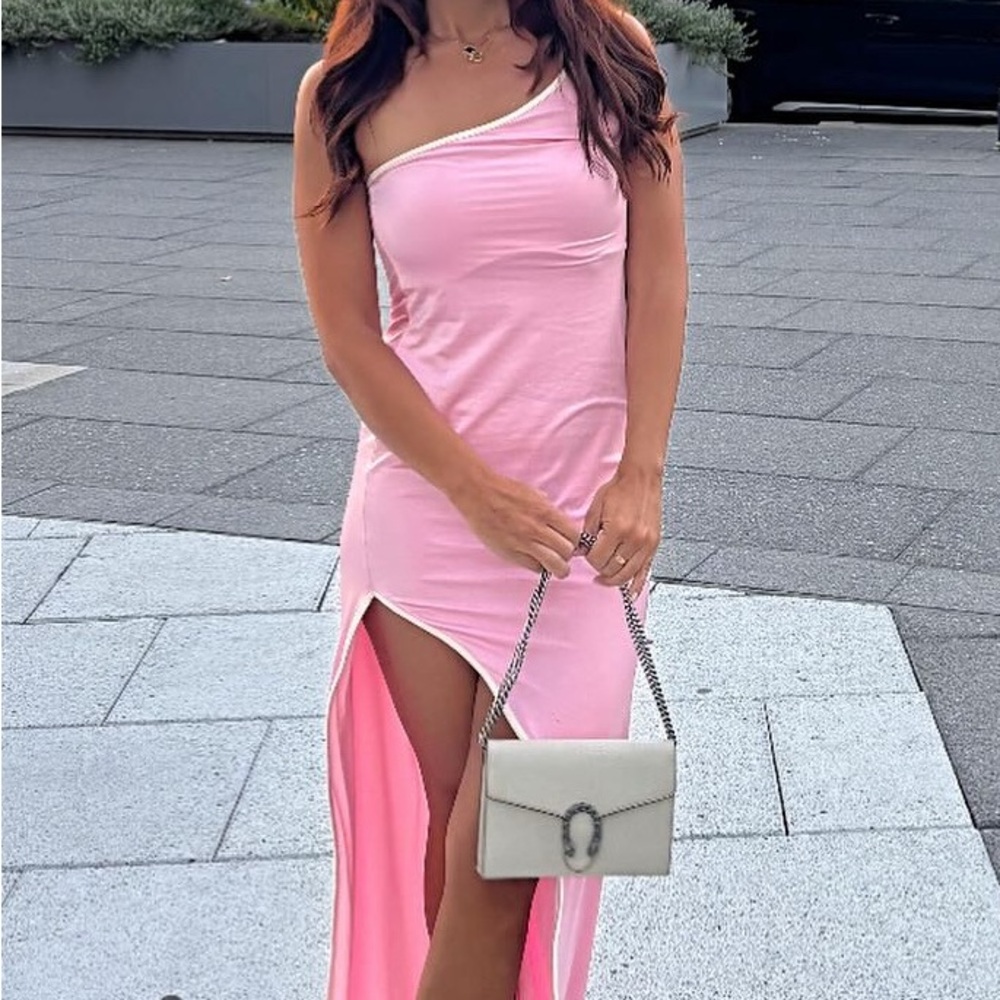 REVOLVE Pink One-Shoulder Dress